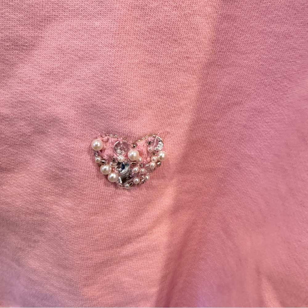 Lilly Pulitzer BALLAD Sweatshirt Pink Hearts Gem Hearts Womens XL Lounge - Picture 7 of 9